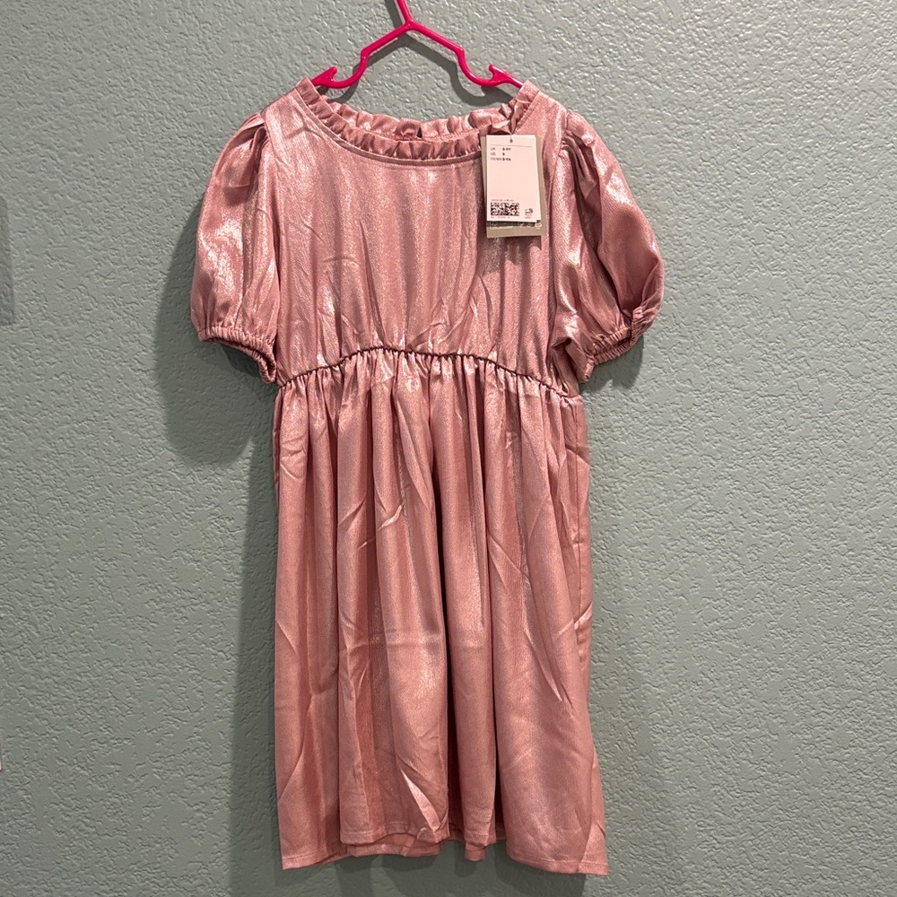 H&M girls Metallic Pink Dress size 8 BNWT